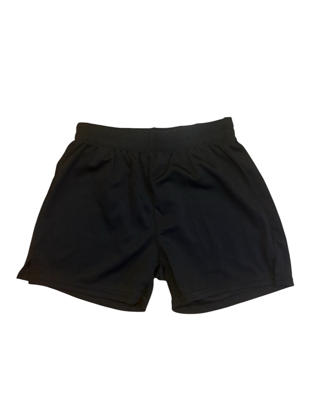 Kid’s black athletic shorts with elastic waistband, size 7/8